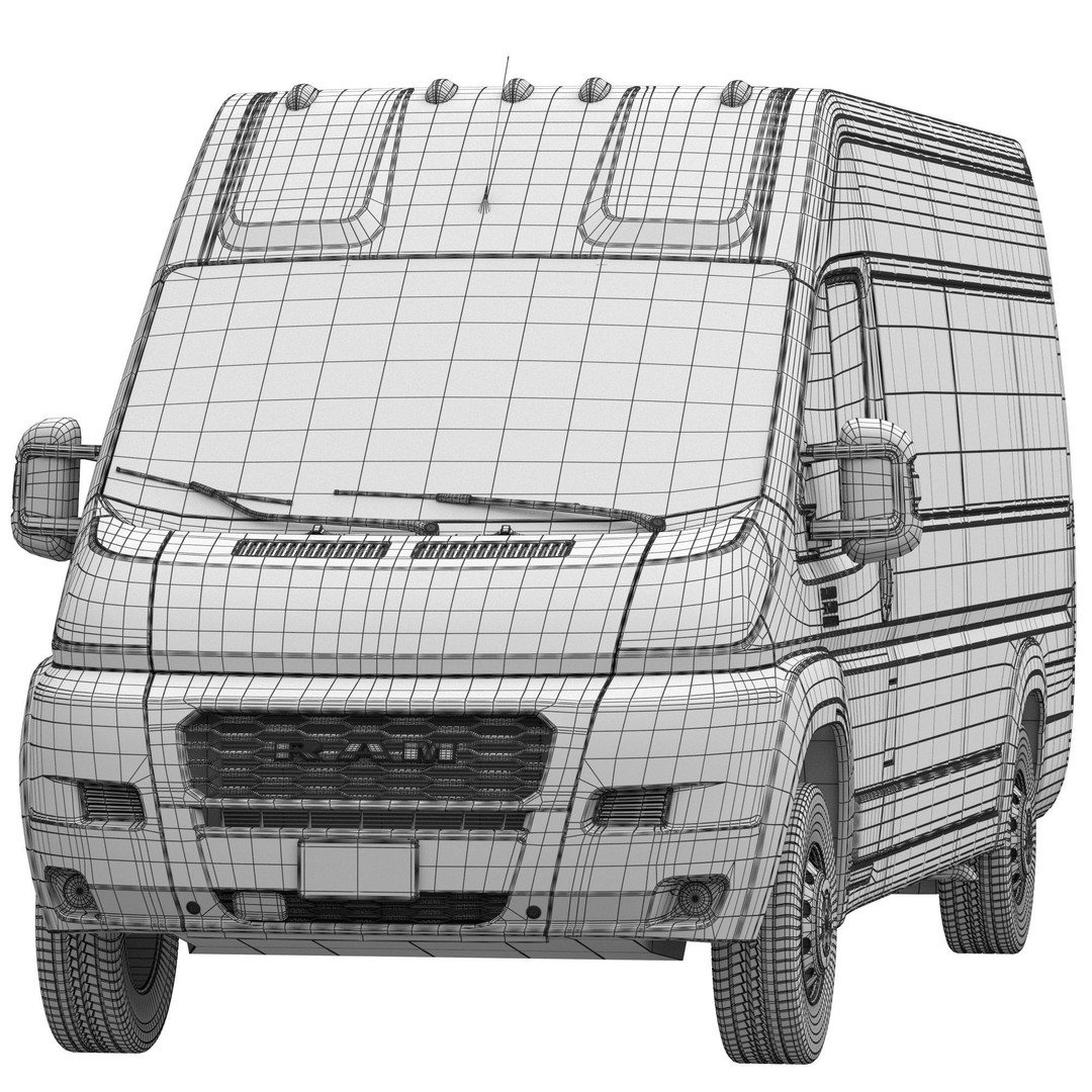 RAM PROMASTER 3500 Window Van 3D Model – High Poly Vehicle Asset, FBX, OBJ - View 18