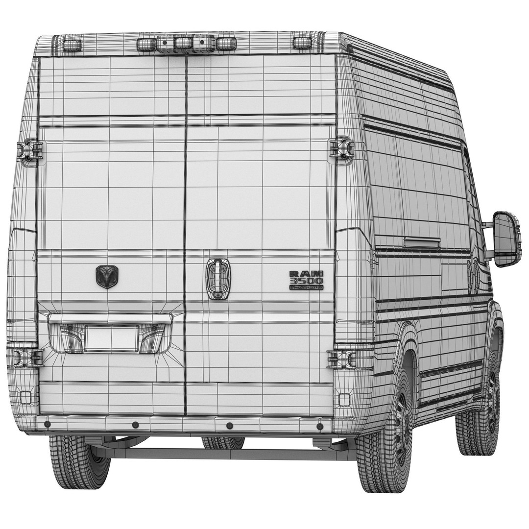 RAM PROMASTER 3500 Window Van 3D Model – High Poly Vehicle Asset, FBX, OBJ - View 19