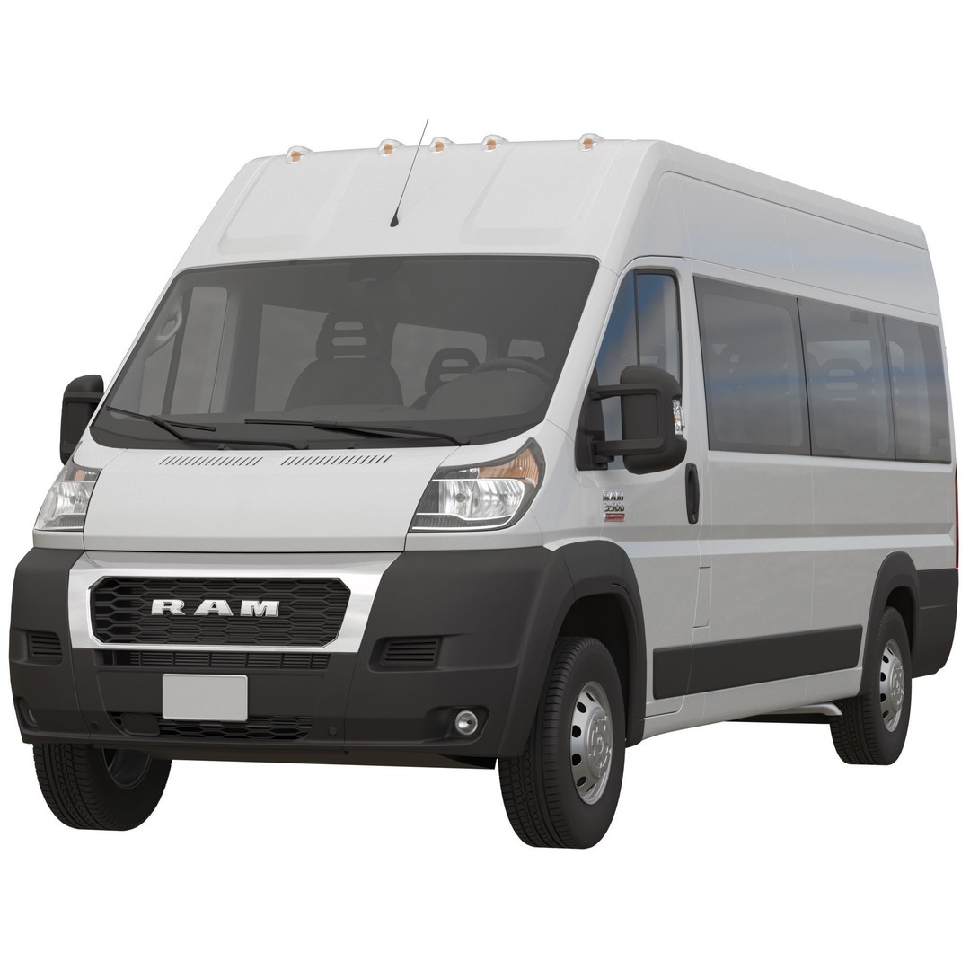 RAM PROMASTER 3500 Window Van 3D Model – High Poly Vehicle Asset, FBX, OBJ - View 3