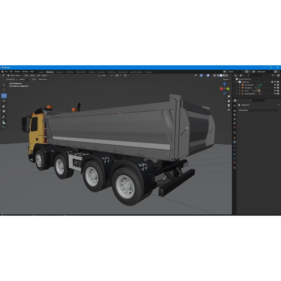 Volvo FMX 500 Dump Truck 3D Model – High Poly PBR Asset, FBX, OBJ