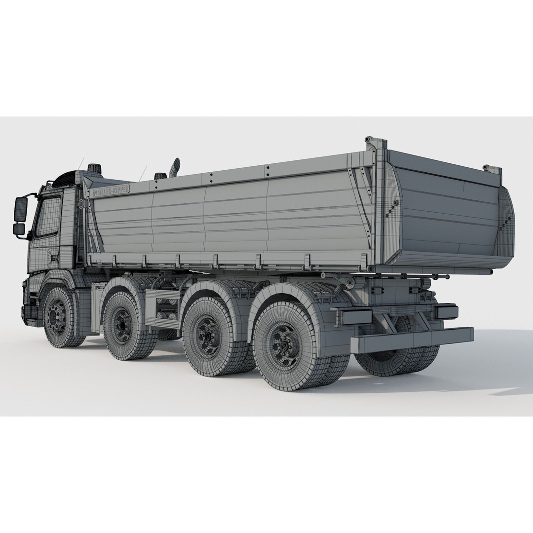 Volvo FMX 500 Dump Truck 3D Model – High Poly PBR Asset, FBX, OBJ - View 15