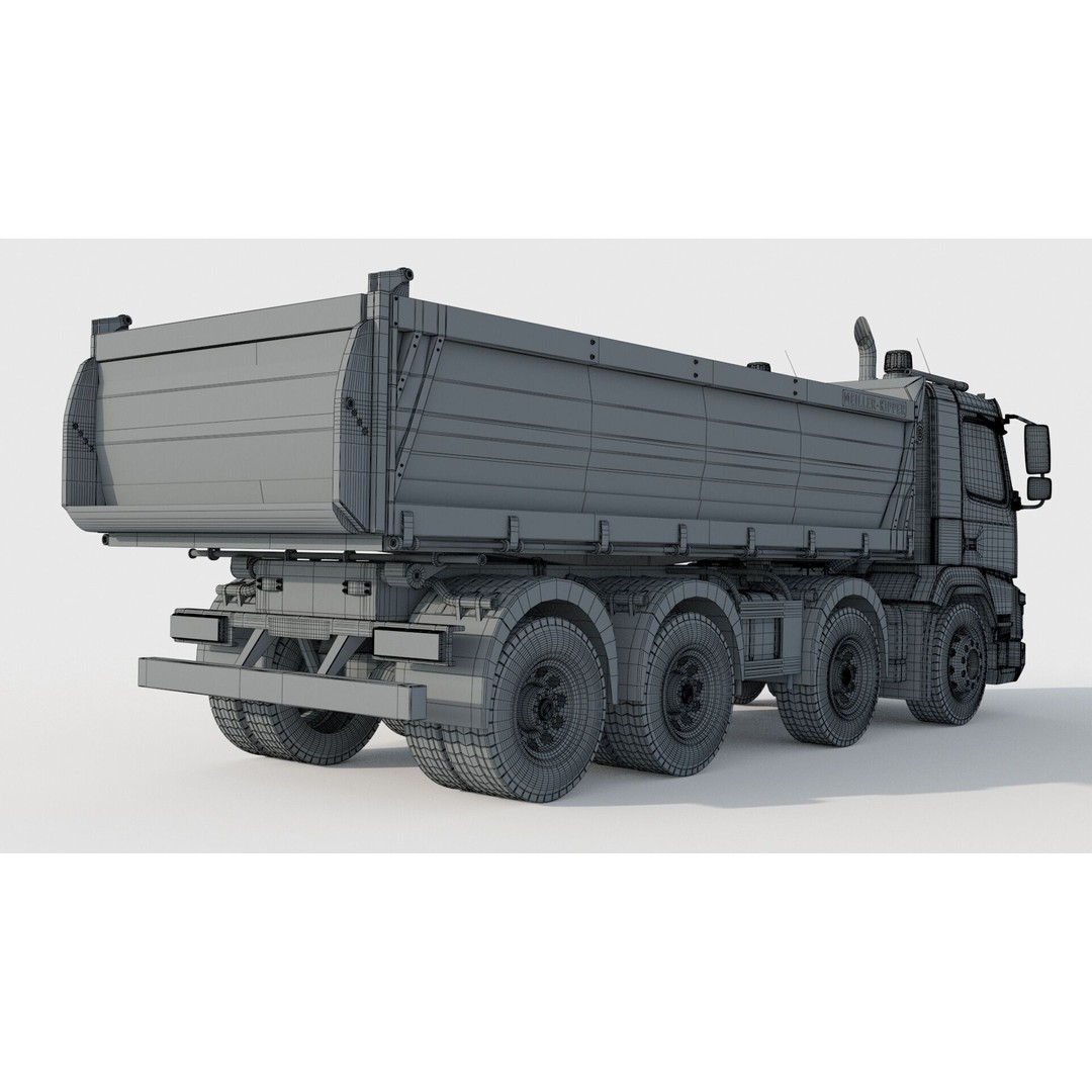 Volvo FMX 500 Dump Truck 3D Model – High Poly PBR Asset, FBX, OBJ - View 16