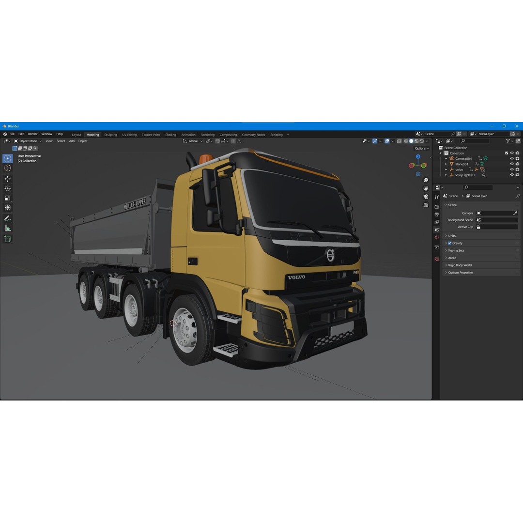 Volvo FMX 500 Dump Truck 3D Model – High Poly PBR Asset, FBX, OBJ - View 17