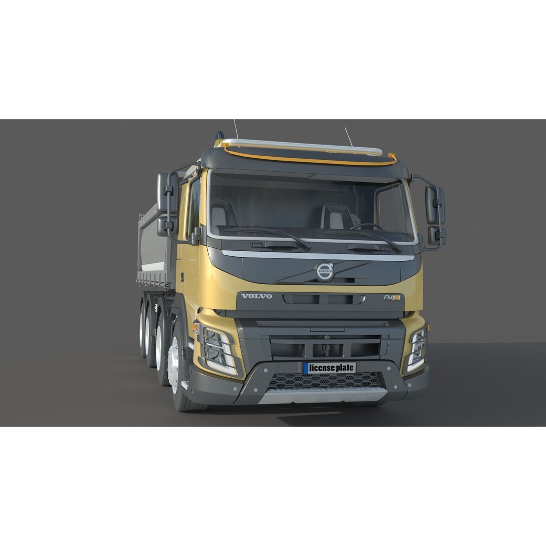 Volvo FMX 500 Dump Truck 3D Model – High Poly PBR Asset, FBX, OBJ - View 5