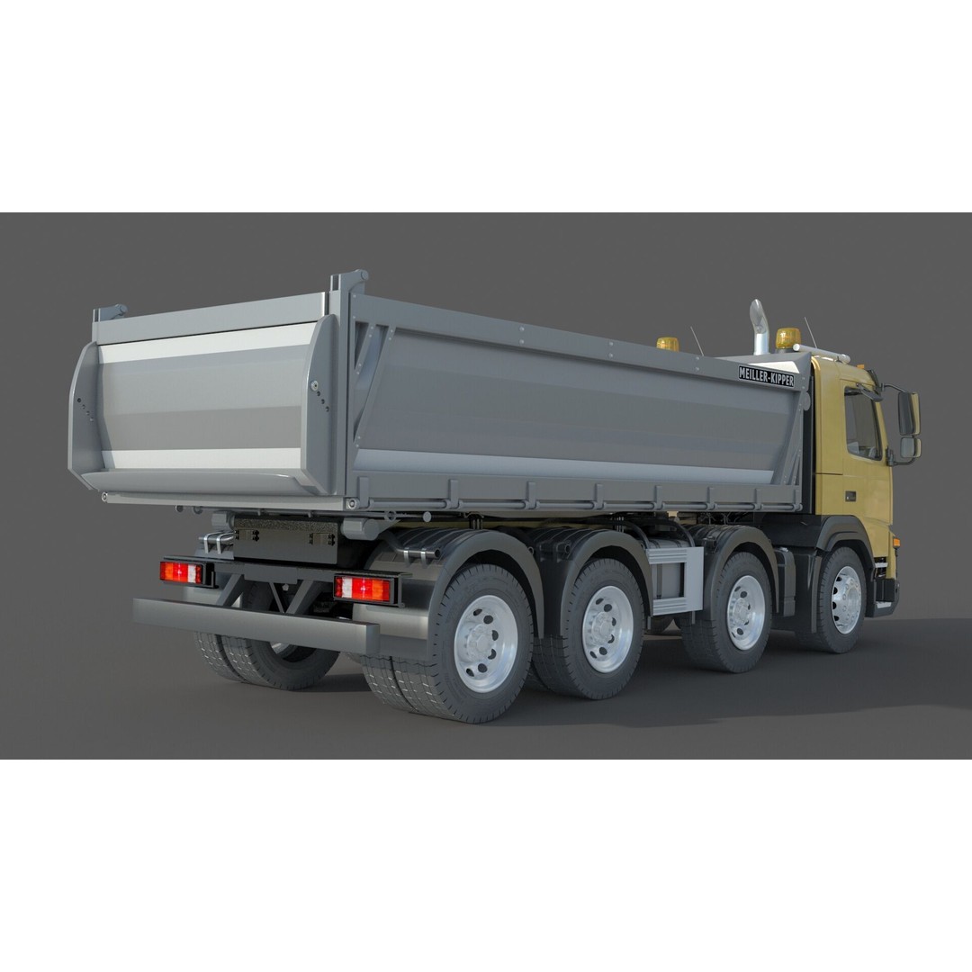 Volvo FMX 500 Dump Truck 3D Model – High Poly PBR Asset, FBX, OBJ - View 8