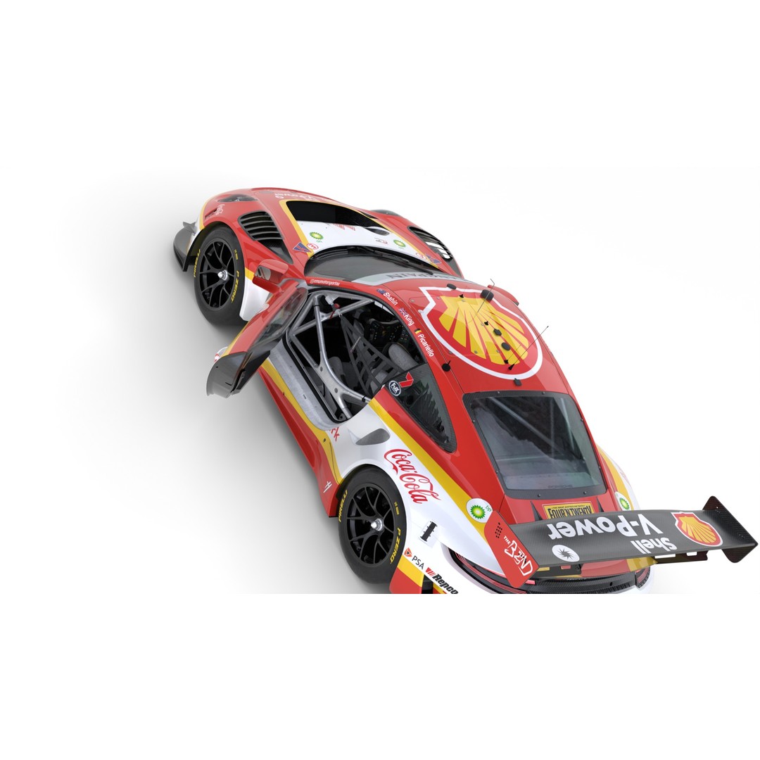 Porsche 911 GT3 R 2018 3D Model – High Poly Racing Car, FBX, Blender - View 15