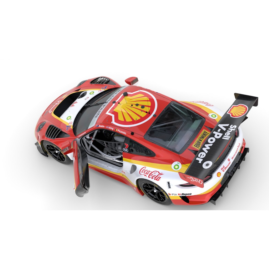 Porsche 911 GT3 R 2018 3D Model – High Poly Racing Car, FBX, Blender - View 16