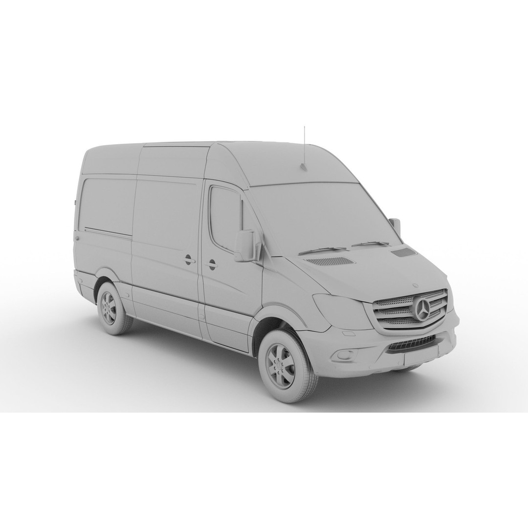 Mercedes Benz Sprinter Van L2H2 2018 3D Model – High Poly Vehicle Asset, FBX, OBJ - View 10