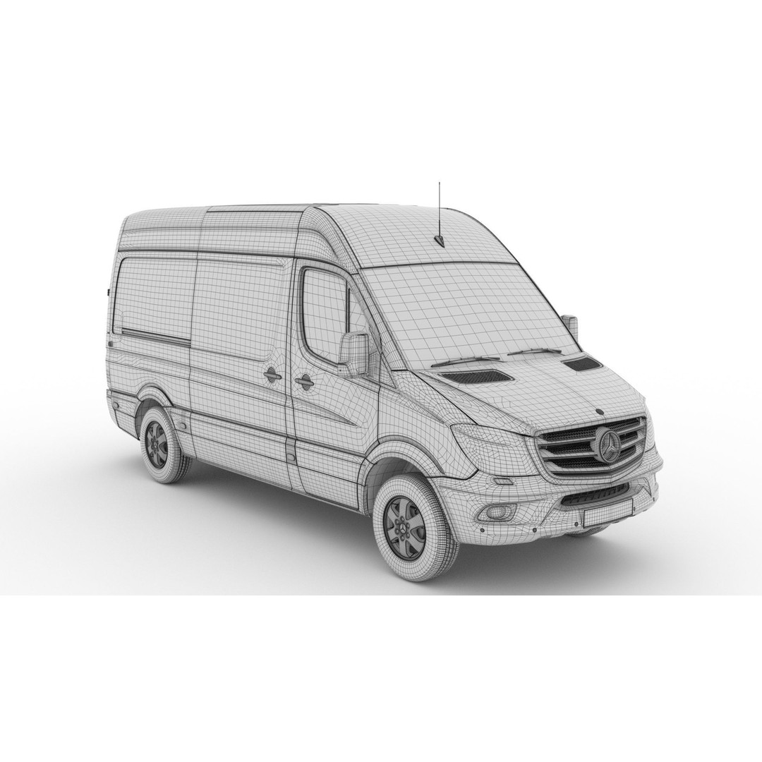 Mercedes Benz Sprinter Van L2H2 2018 3D Model – High Poly Vehicle Asset, FBX, OBJ - View 12