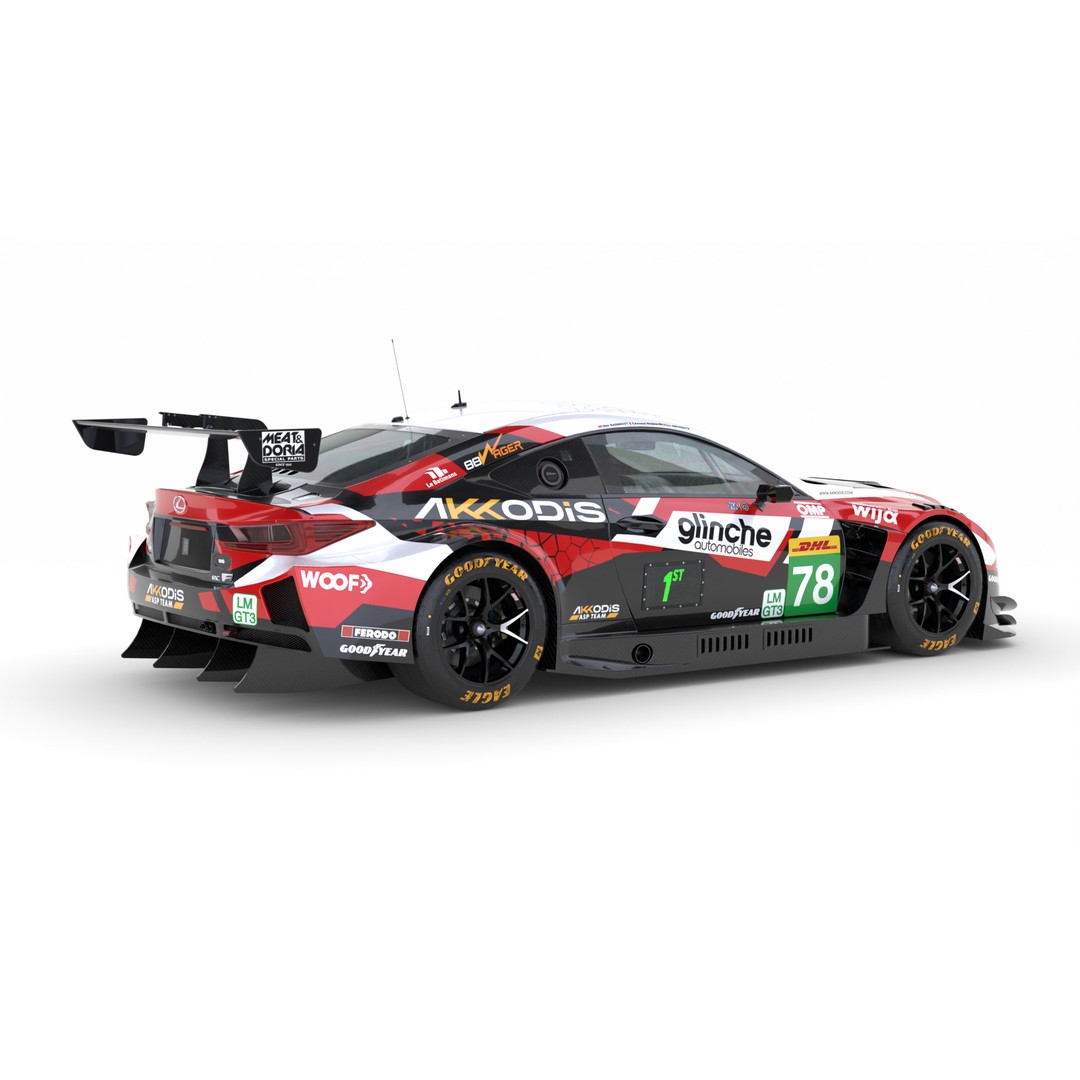 Lexus RCF LMGT3 2025 WEC 3D Model – High Poly Racing Car, FBX, PBR - View 12