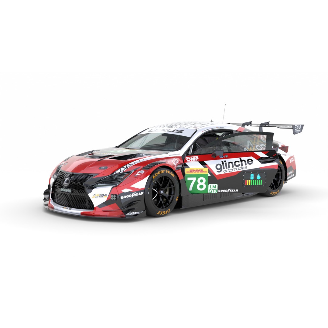 Lexus RCF LMGT3 2025 WEC 3D Model – High Poly Racing Car, FBX, PBR - View 13