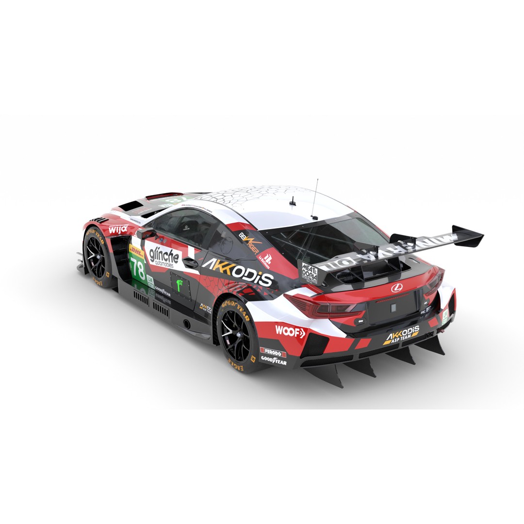Lexus RCF LMGT3 2025 WEC 3D Model – High Poly Racing Car, FBX, PBR - View 4