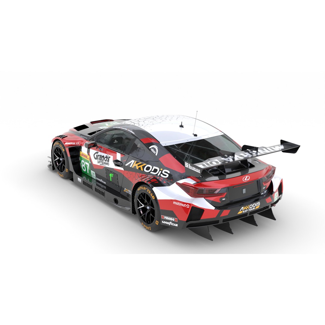 Lexus RCF LMGT3 2025 WEC 3D Model – High Poly Racing Car, FBX, PBR - View 5