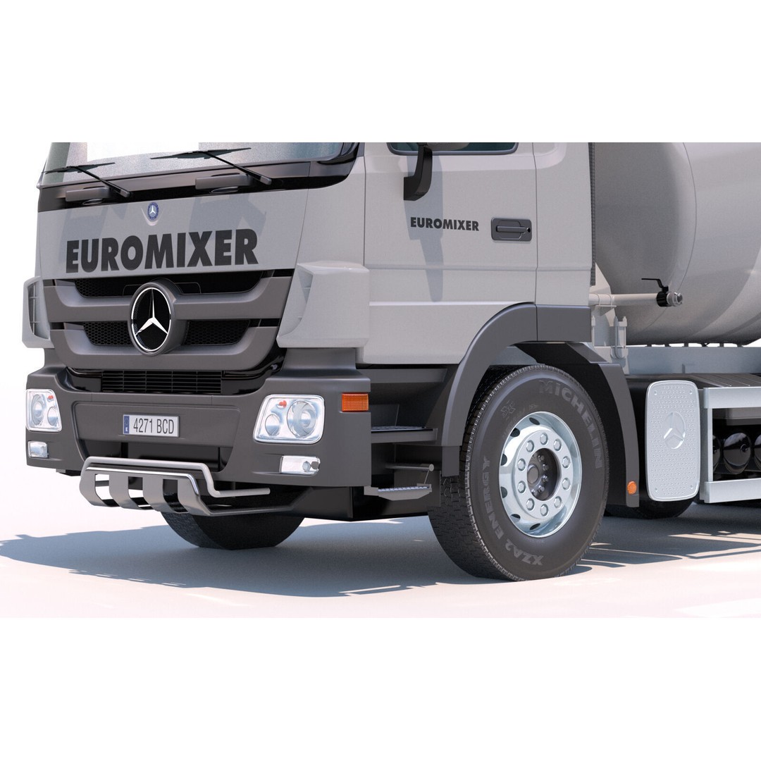 Mercedes Actros Cement Mixer 3D Model – High Poly PBR Asset, FBX