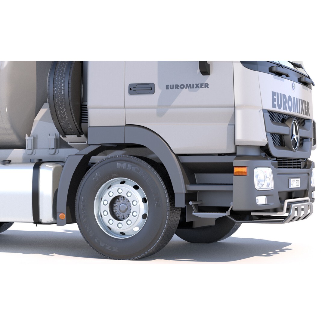 Mercedes Actros Cement Mixer 3D Model – High Poly PBR Asset, FBX - View 10