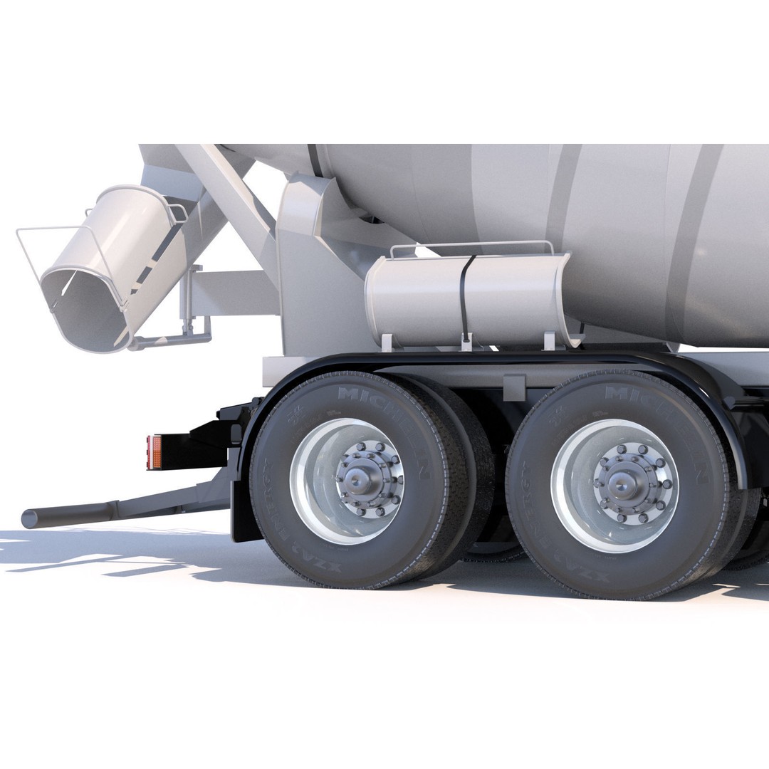 Mercedes Actros Cement Mixer 3D Model – High Poly PBR Asset, FBX - View 11
