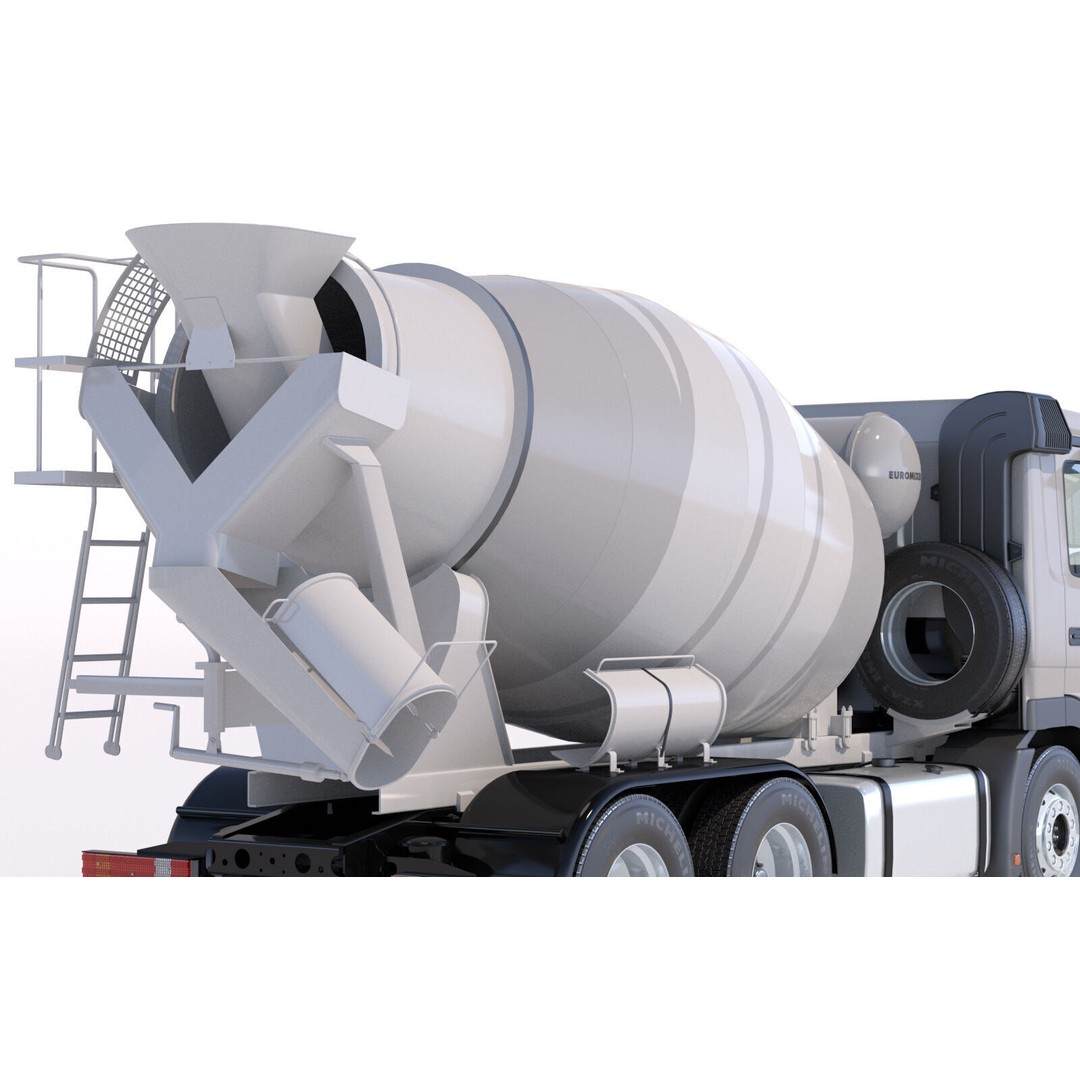 Mercedes Actros Cement Mixer 3D Model – High Poly PBR Asset, FBX - View 13