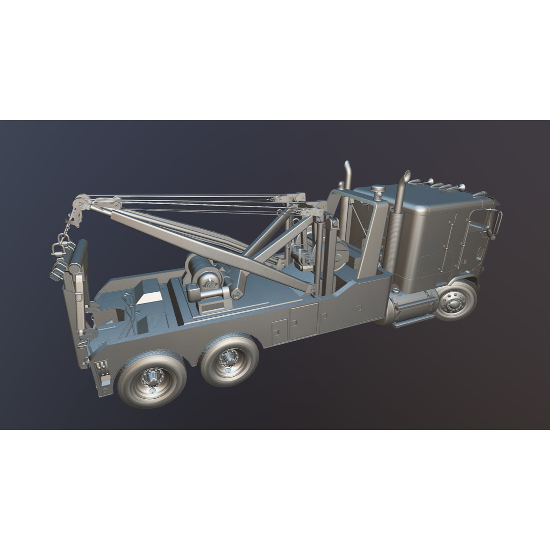 1980 Freightliner Heavy Wrecker 3D Model – Low Poly Game Ready Asset, FBX - View 33