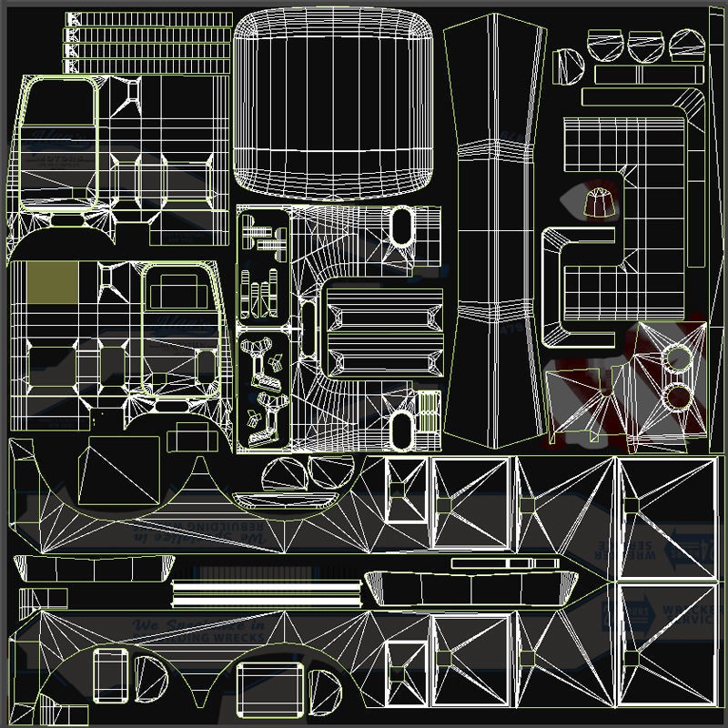 1980 Freightliner Heavy Wrecker 3D Model – Low Poly Game Ready Asset, FBX - View 39