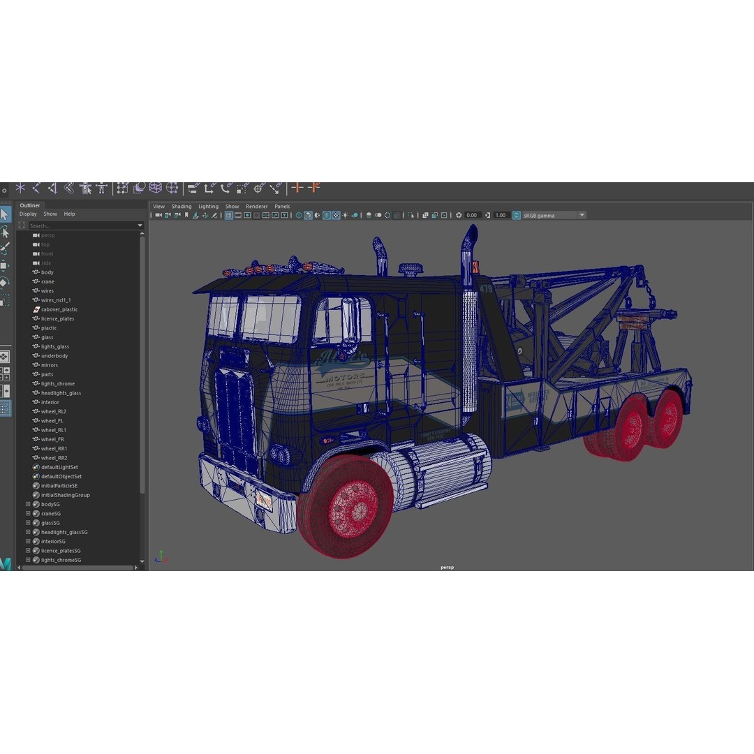 1980 Freightliner Heavy Wrecker 3D Model – Low Poly Game Ready Asset, FBX - View 41