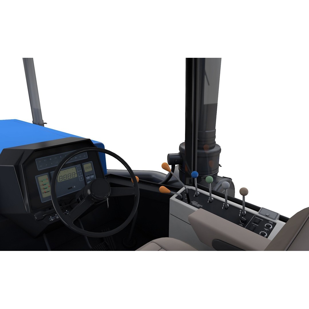 1156 Tractor 3D Model – High Detail Industrial Vehicle, FBX, OBJ - View 7