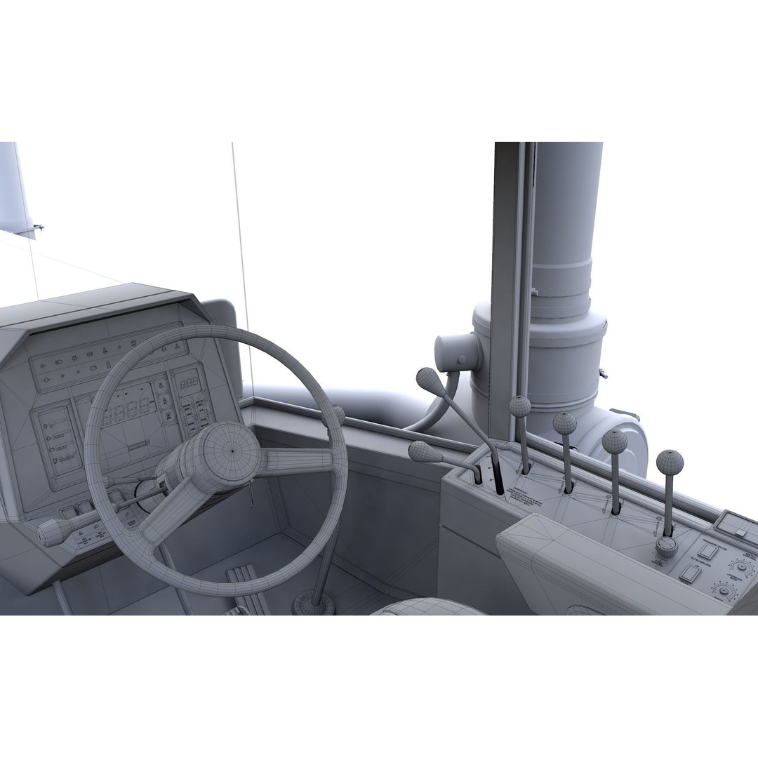 1156 Tractor 3D Model – High Detail Industrial Vehicle, FBX, OBJ - View 8