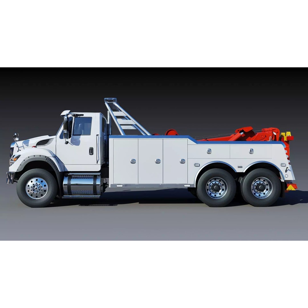 International WorkStar 7600 Wrecker 3D Model – Low Poly Game Asset, FBX - View 10