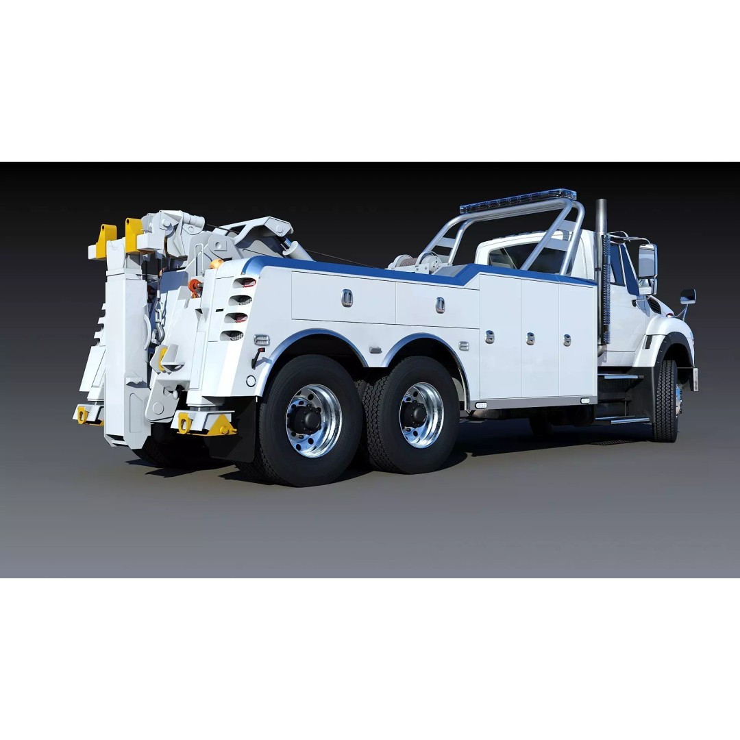 International WorkStar 7600 Wrecker 3D Model – Low Poly Game Asset, FBX - View 14
