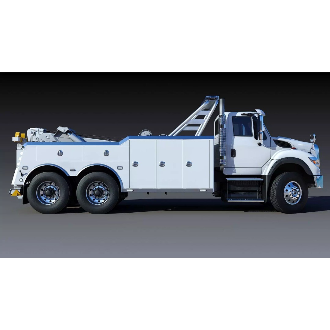 International WorkStar 7600 Wrecker 3D Model – Low Poly Game Asset, FBX - View 15