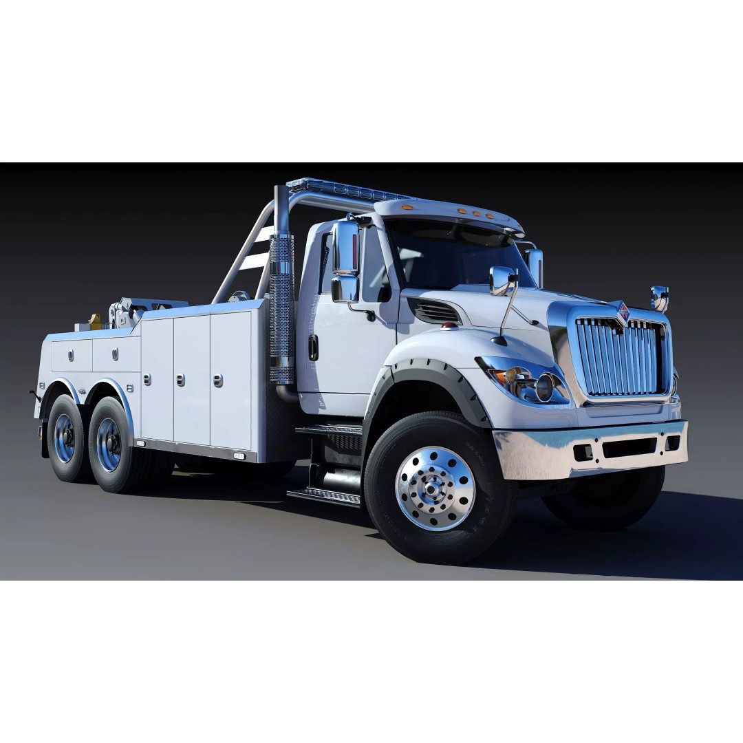 International WorkStar 7600 Wrecker 3D Model – Low Poly Game Asset, FBX - View 16