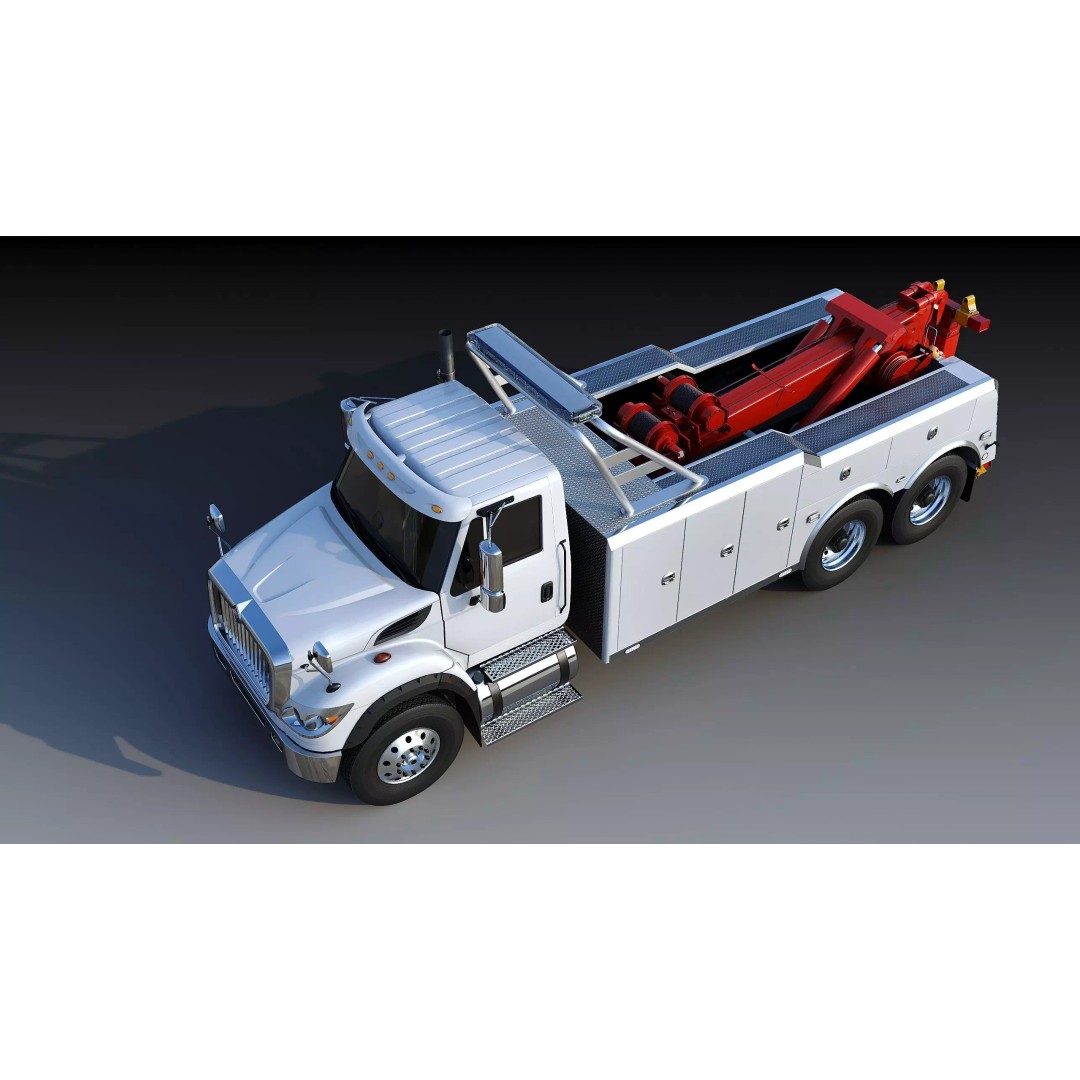 International WorkStar 7600 Wrecker 3D Model – Low Poly Game Asset, FBX - View 18