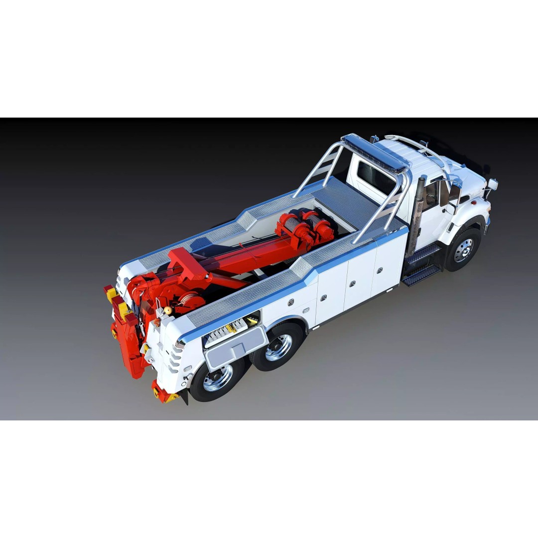 International WorkStar 7600 Wrecker 3D Model – Low Poly Game Asset, FBX - View 19