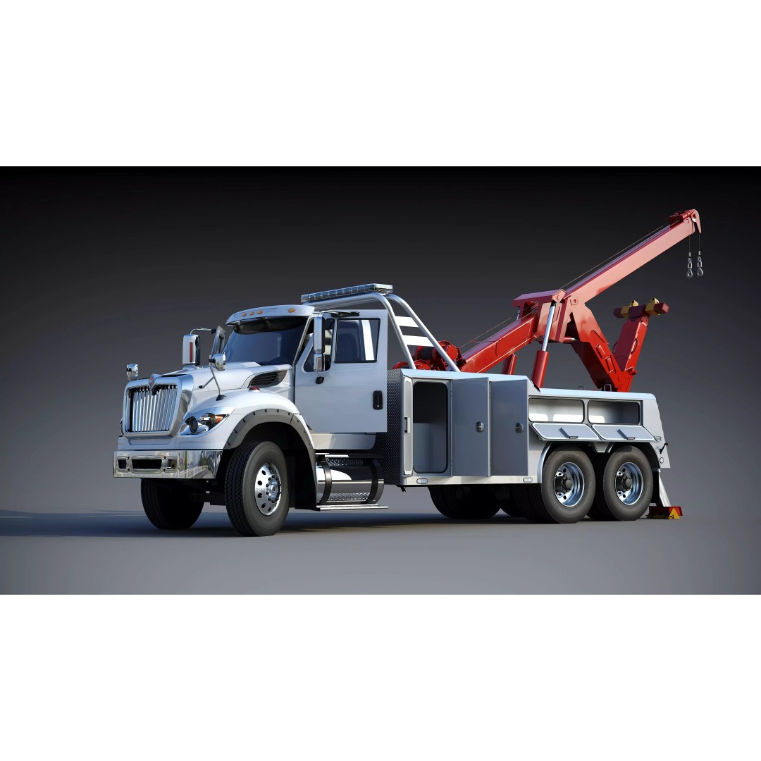 International WorkStar 7600 Wrecker 3D Model – Low Poly Game Asset, FBX - View 28