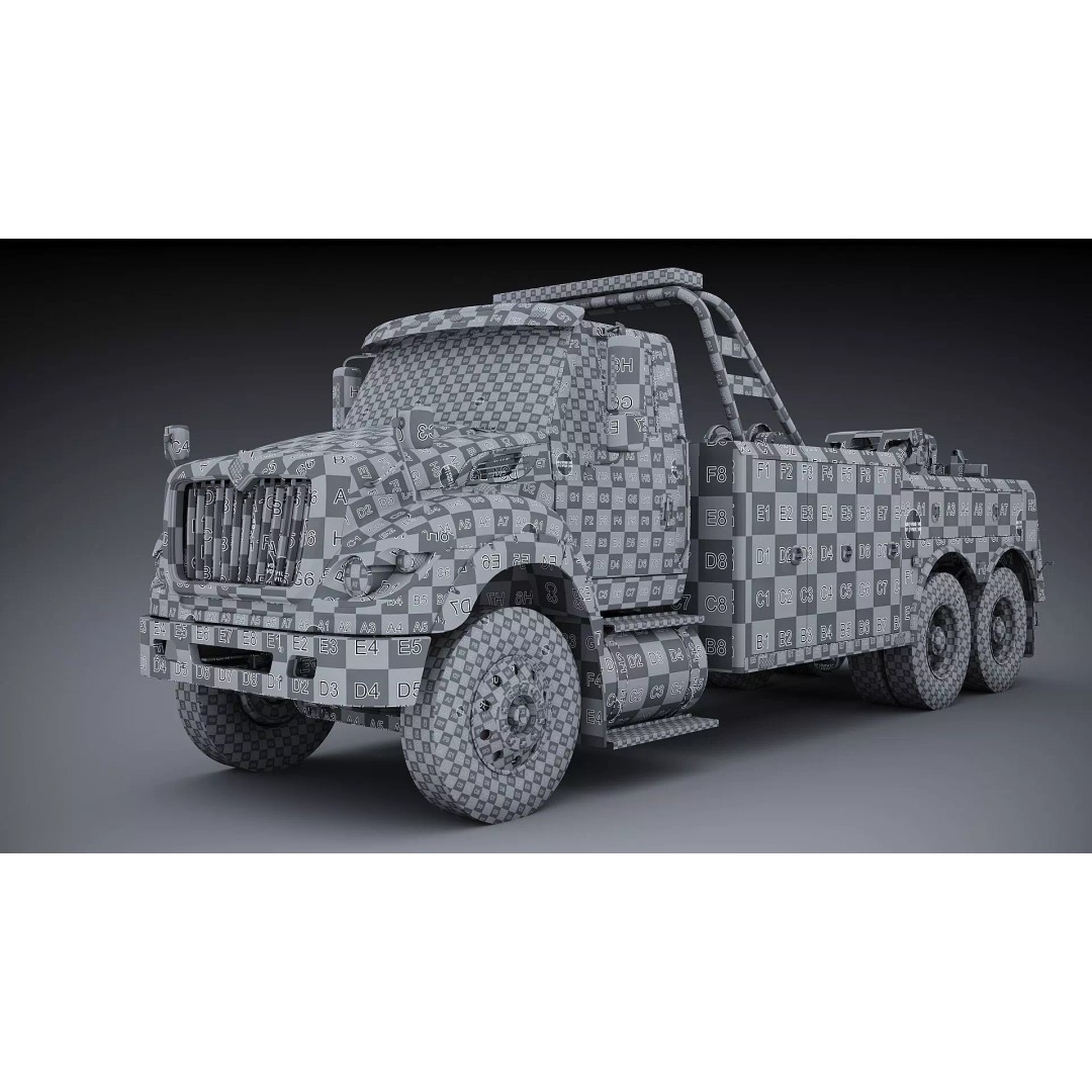 International WorkStar 7600 Wrecker 3D Model – Low Poly Game Asset, FBX - View 35