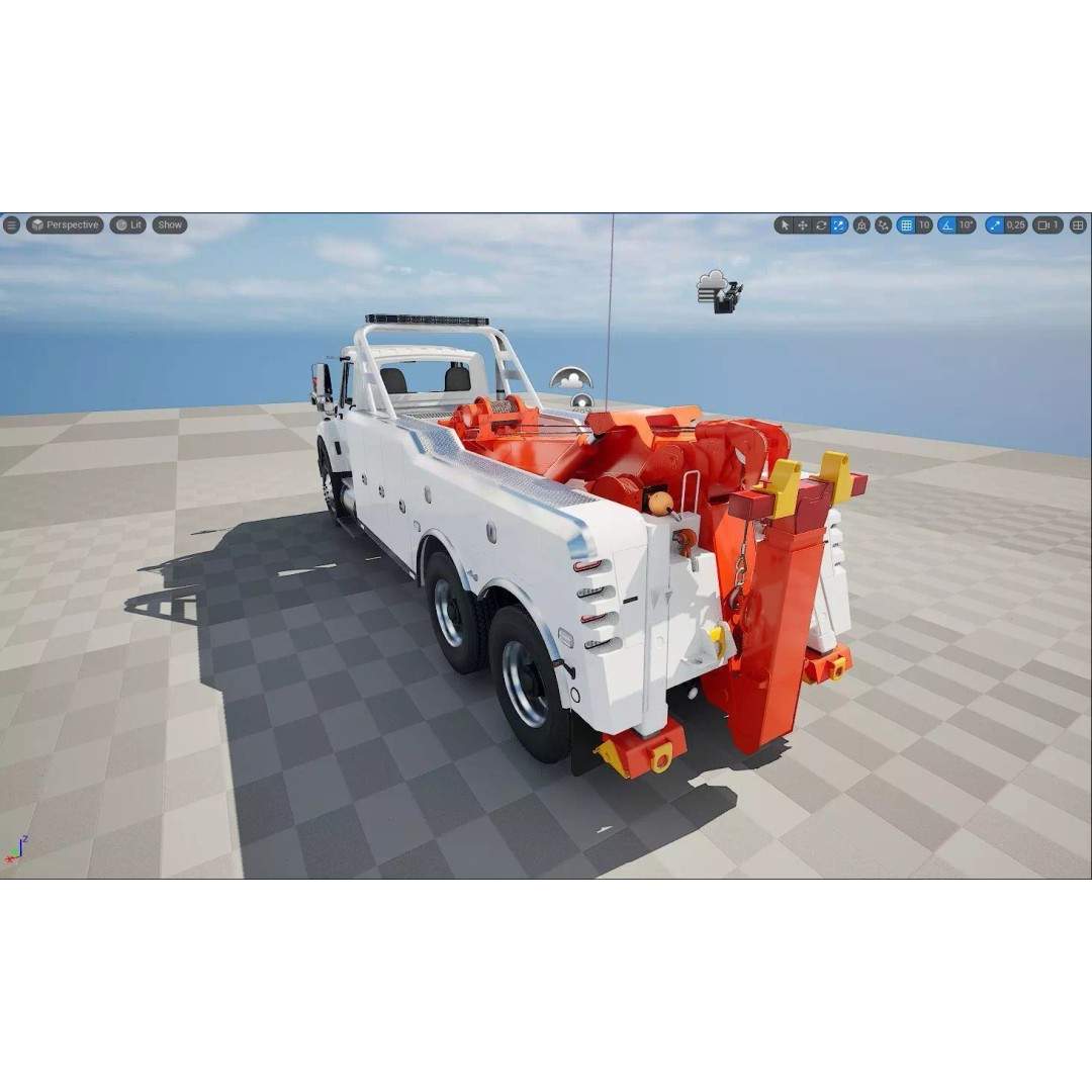 International WorkStar 7600 Wrecker 3D Model – Low Poly Game Asset, FBX - View 41