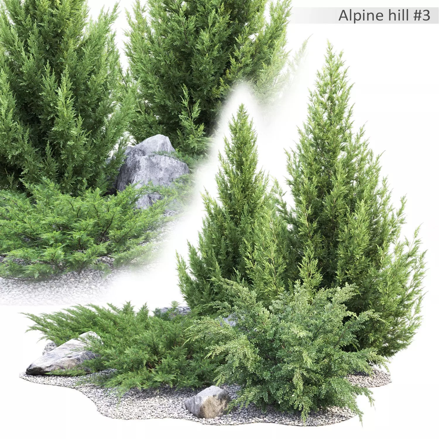 Alpine Hill - Game-Ready 3D Model - View 2