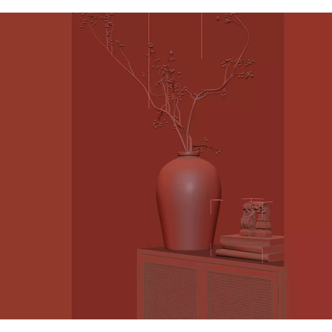 Modern Living Room 3D Model – Japandi Style, PBR Textures, Multiple Formats - View 20