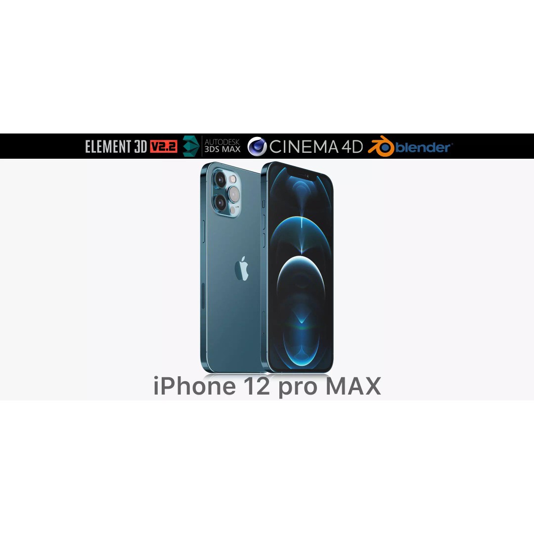 Apple iPhone 12 Pro Max 3D Model – Realistic Phone Asset, Multiple Formats - View 2