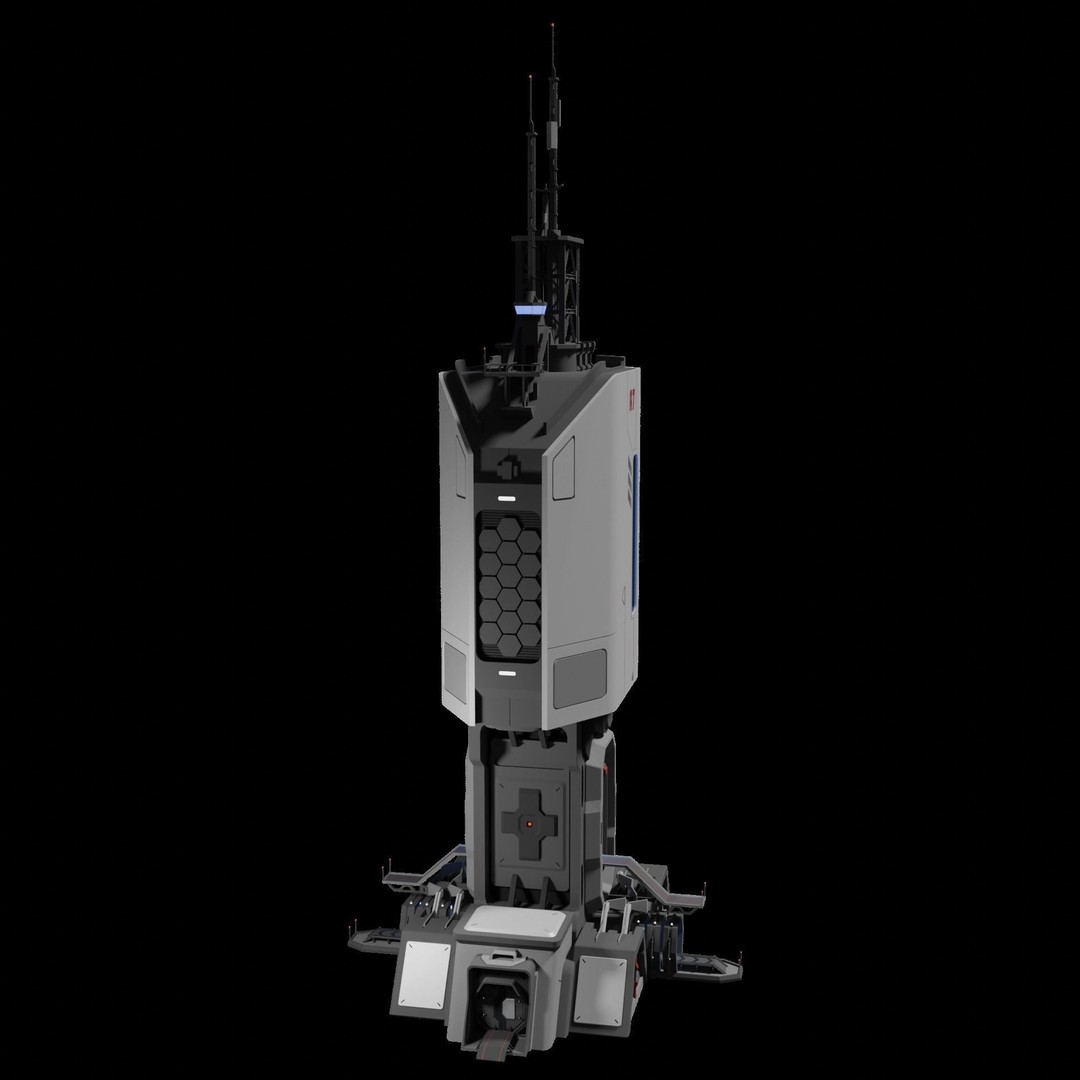 Sci-Fi Tower 3D Model – Futuristic Building Asset, Blender - View 10