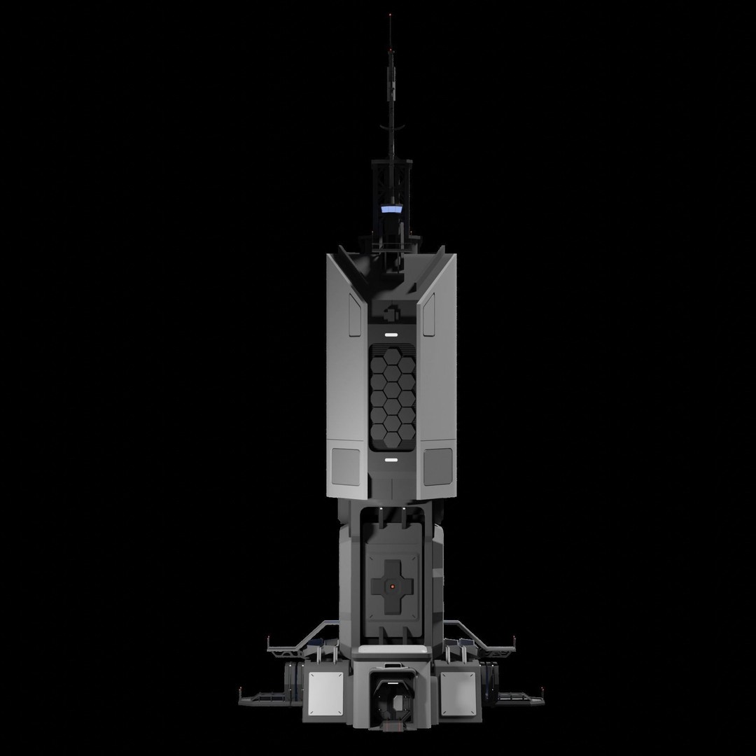Sci-Fi Tower 3D Model – Futuristic Building Asset, Blender - View 12
