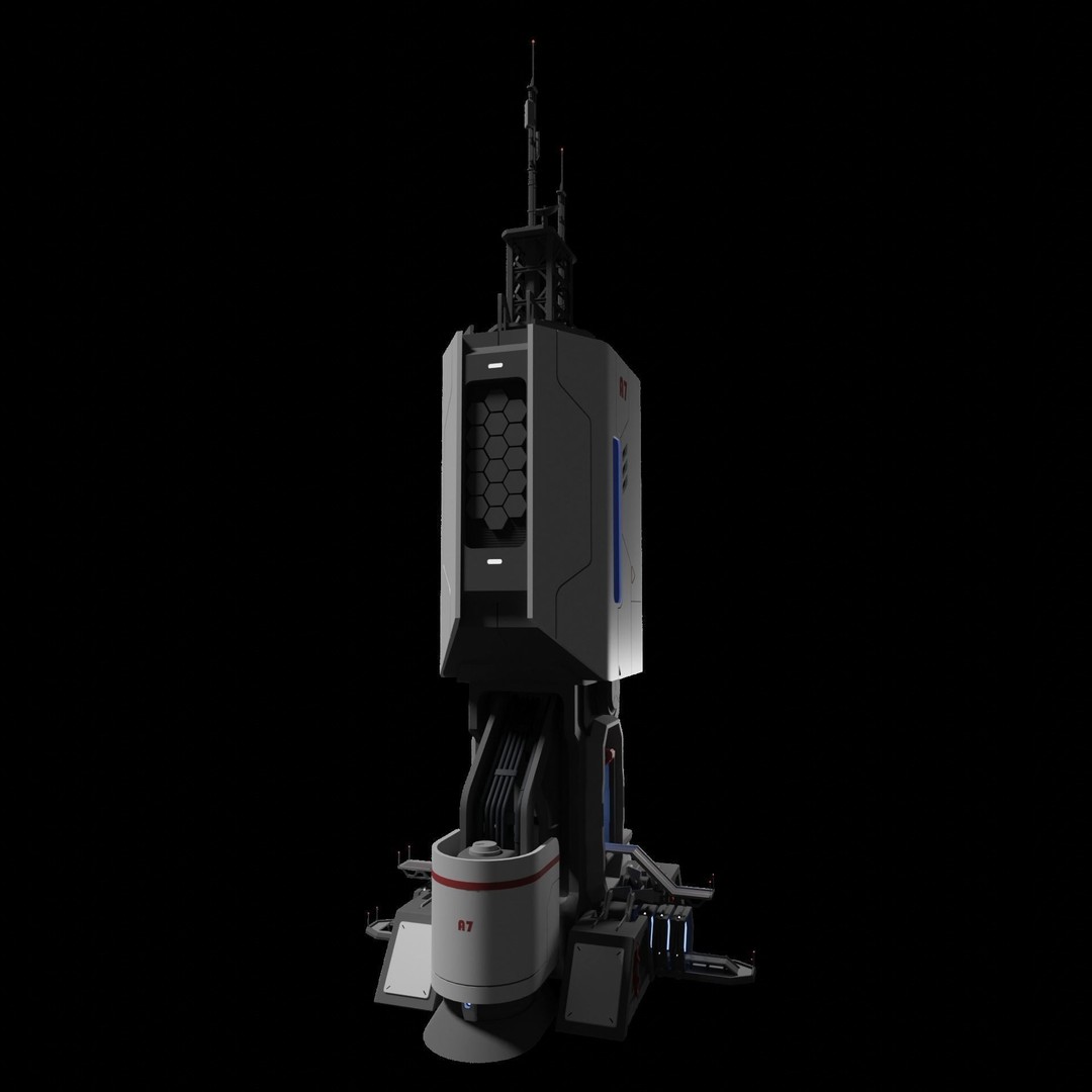 Sci-Fi Tower 3D Model – Futuristic Building Asset, Blender - View 13