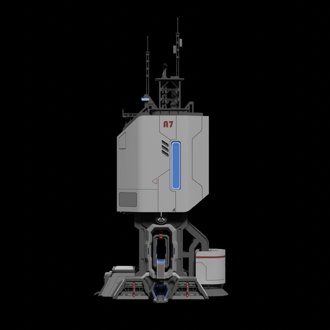 Sci-Fi Tower 3D Model – Futuristic Building Asset, Blender - View 14