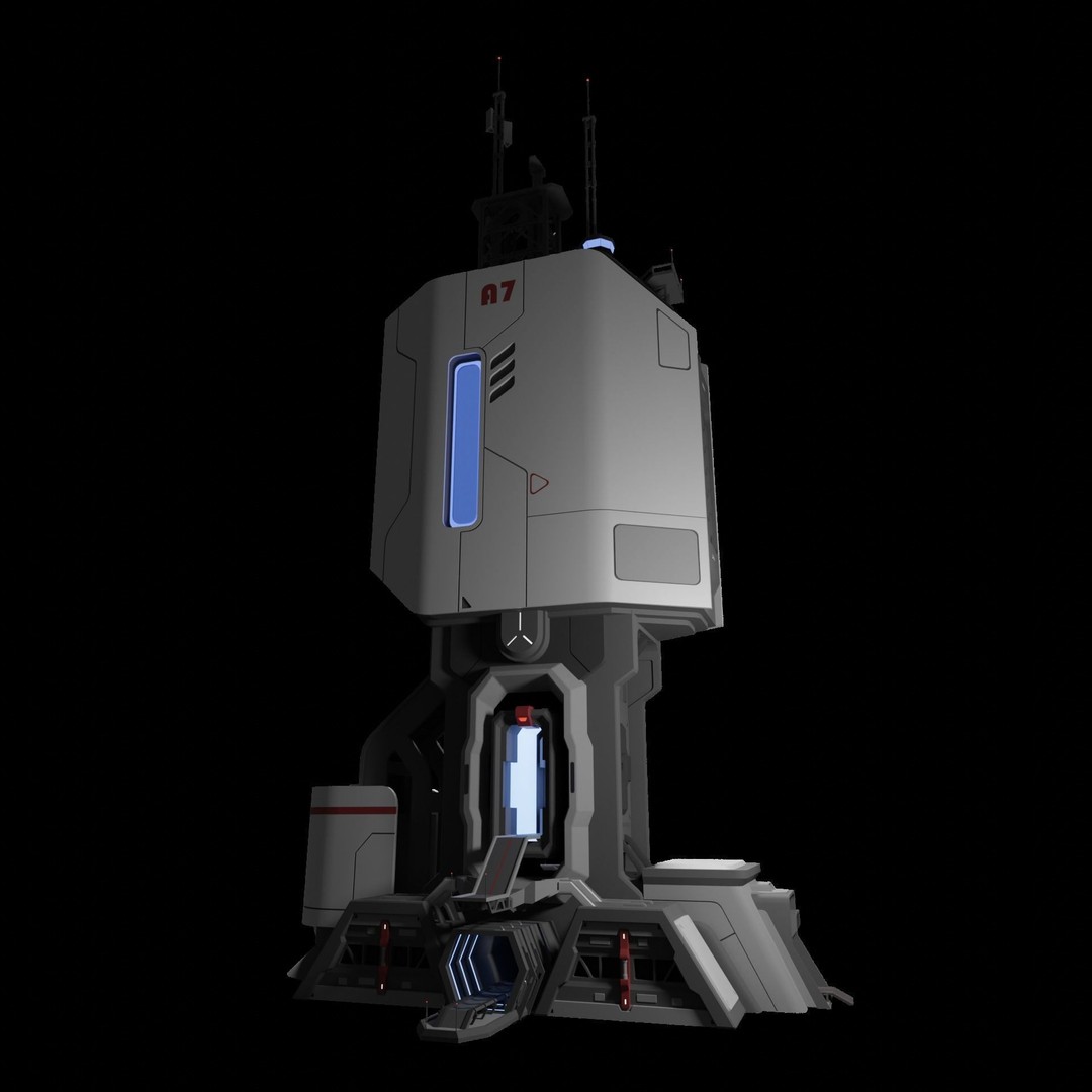 Sci-Fi Tower 3D Model – Futuristic Building Asset, Blender - View 15