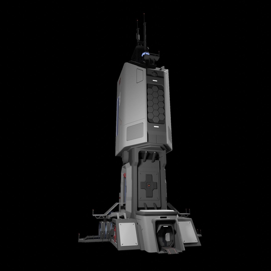 Sci-Fi Tower 3D Model – Futuristic Building Asset, Blender - View 16