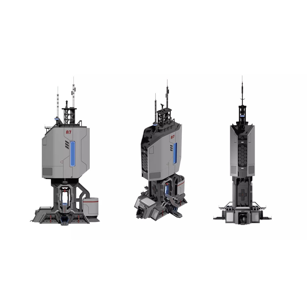 Sci-Fi Tower 3D Model – Futuristic Building Asset, Blender - View 2