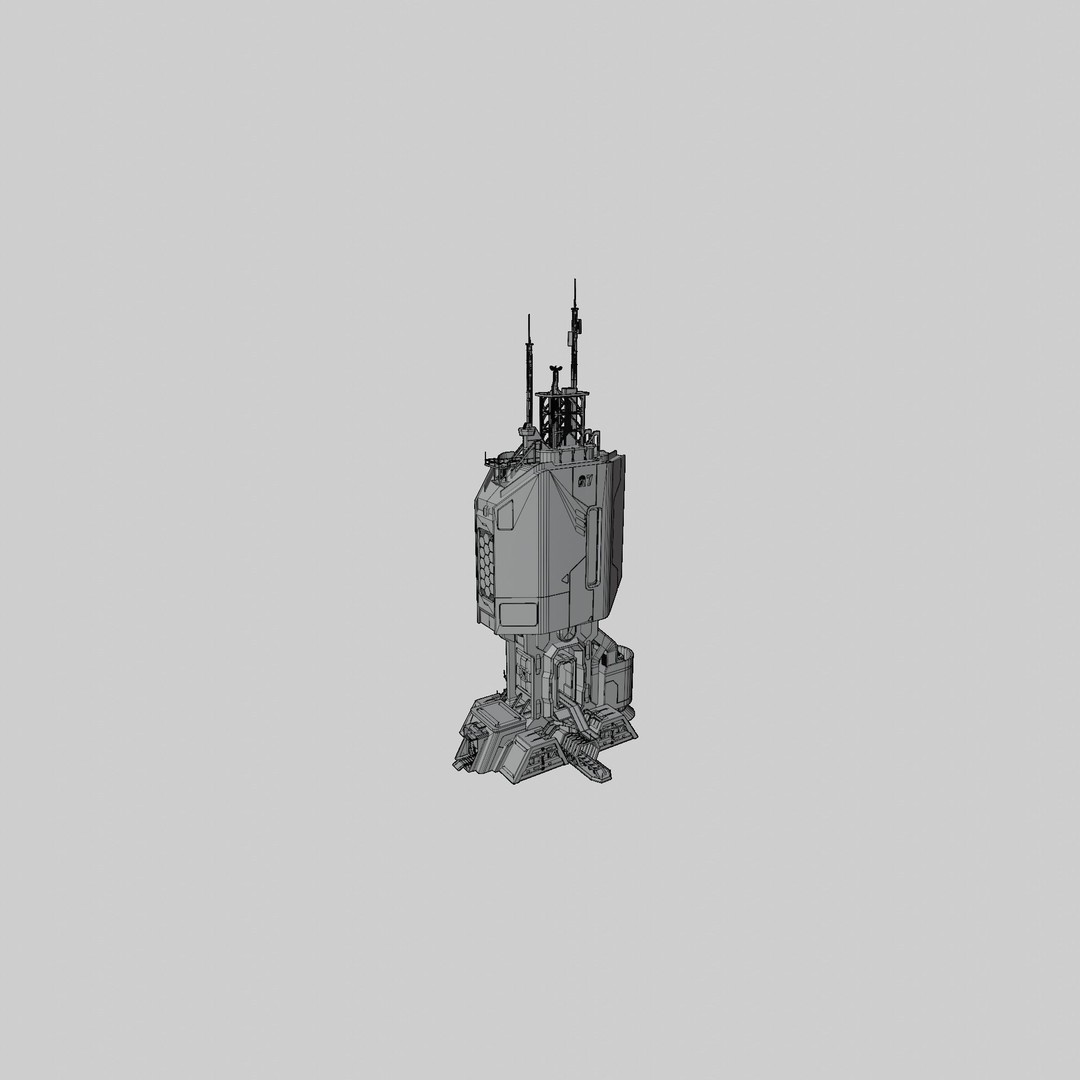 Sci-Fi Tower 3D Model – Futuristic Building Asset, Blender - View 6