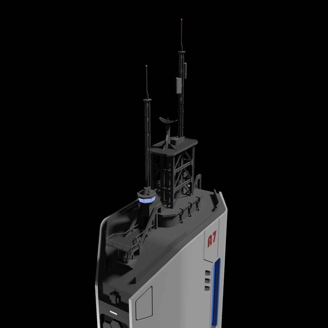 Sci-Fi Tower 3D Model – Futuristic Building Asset, Blender - View 8