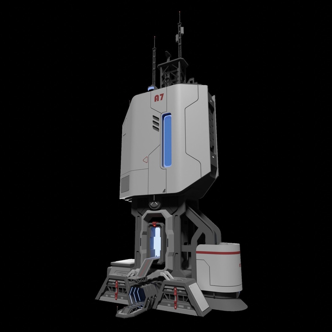 Sci-Fi Tower 3D Model – Futuristic Building Asset, Blender - View 9