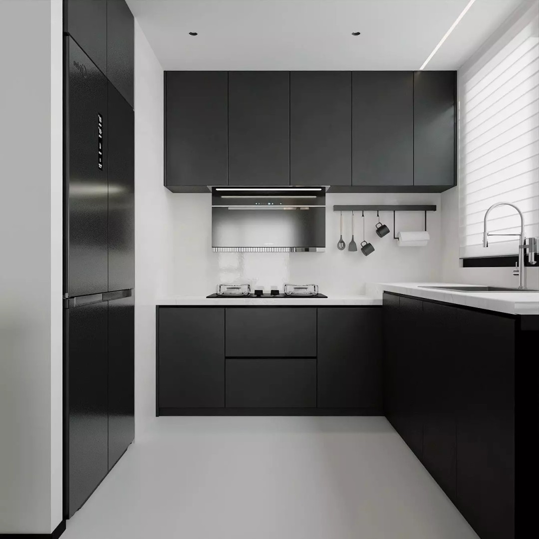 Contemporary Minimal Living Space 3D Model – Open Kitchen, MAX, FBX, OBJ - View 12