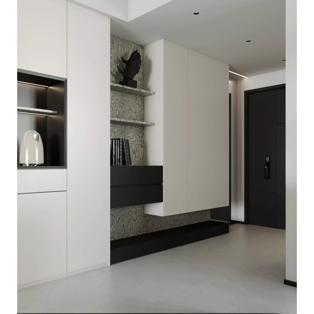 Contemporary Minimal Living Space 3D Model – Open Kitchen, MAX, FBX, OBJ - View 13